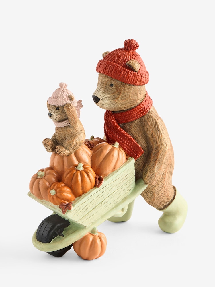 Bertie The Bear and Baby Autumn Pumpkin Picking Ornament - Imagen 2 de 3