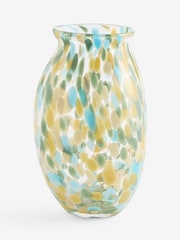 Green/Blue Confetti Glass Large Vase - Image 3 of 3
