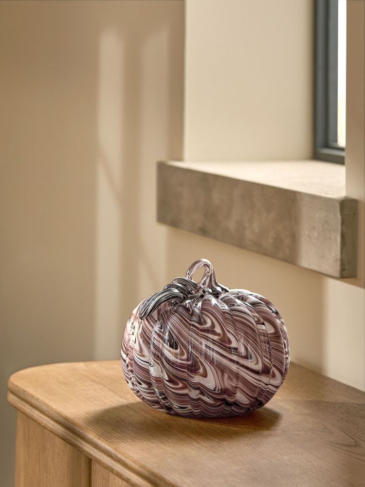 Swirled Glass Pumpkin Ornament - Imagen 2 de 4