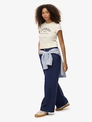 Superdry Blue Mid Rise Baggy Joggers - Image 3 of 7