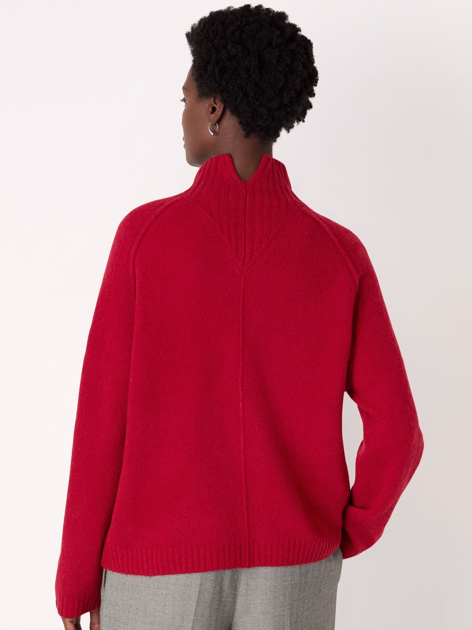 ideaswam KNIT SWEATER (Red) L 袋　ステッカー付き Buy Whistles Red Wool Mix Split Funnel Knit Jumper from Next USA