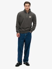 Superdry Grey Athletic SD Co Half Zip Sweatshirt - Image 2 of 4