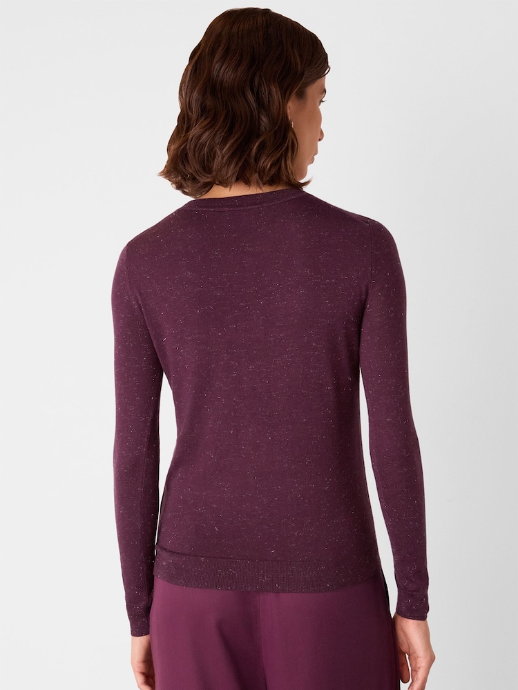 Whistles Red Annie Sparkle Crew Neck Jumper - Image 2 of 4
