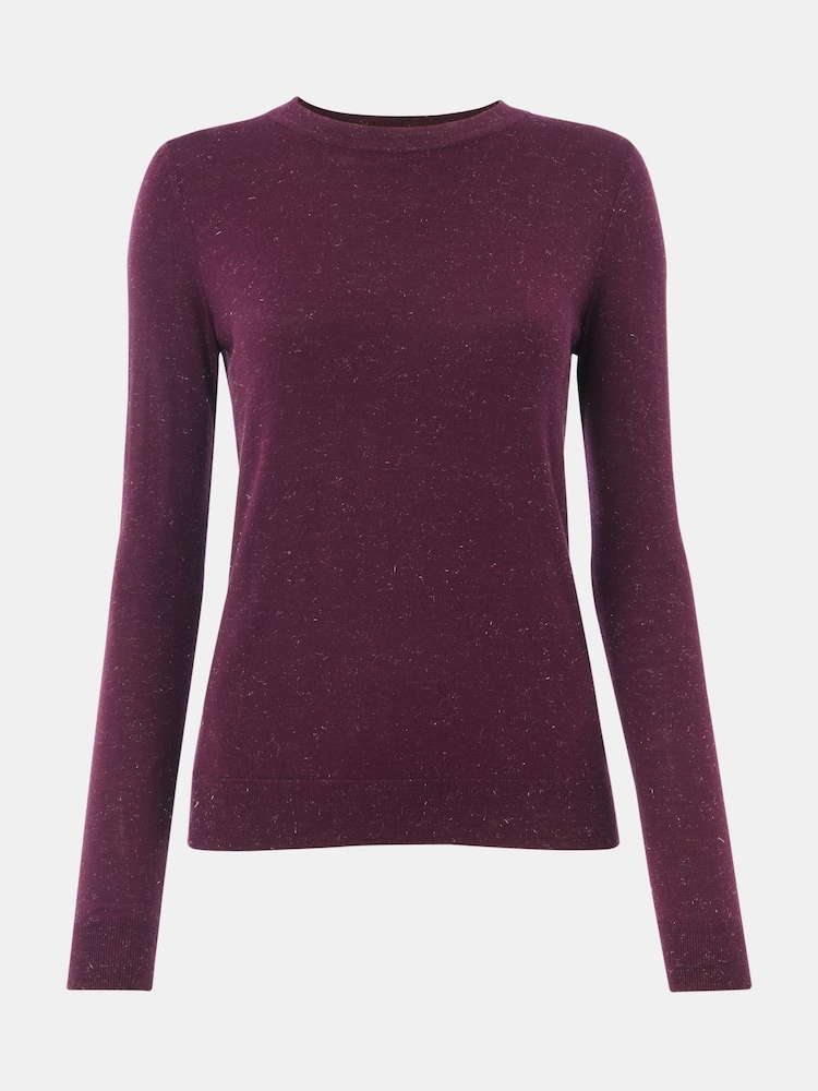 Whistles Red Annie Sparkle Crew Neck Jumper - Image 4 of 4