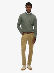 Superdry Brown The Merchant Store Sateen Five Pocket Joggers - Image 3 of 7