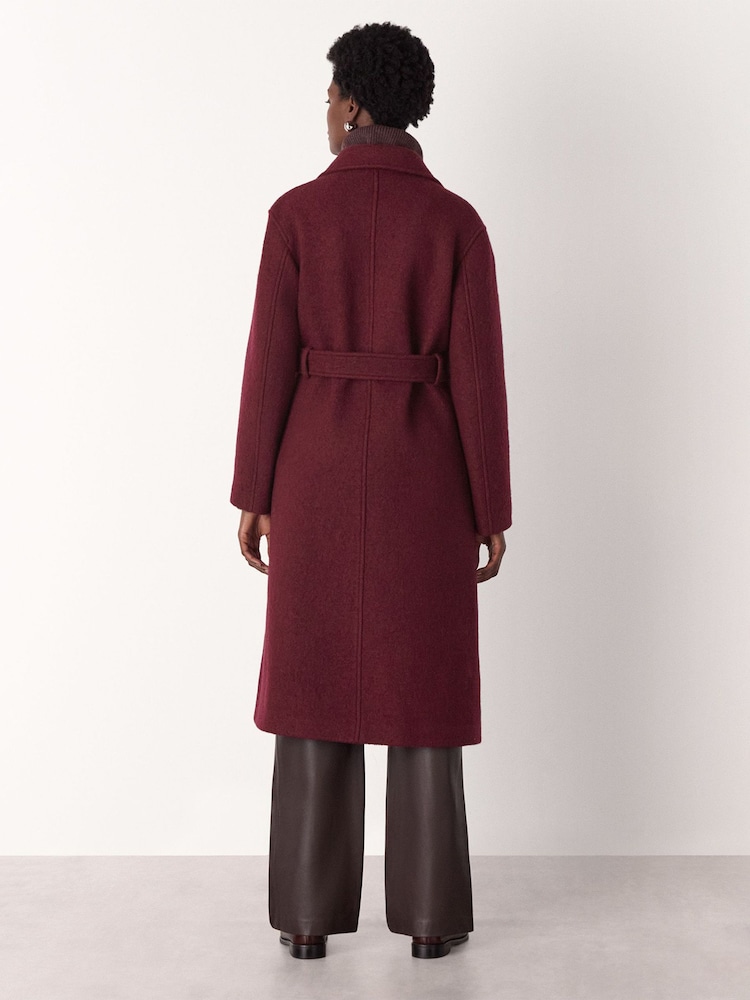 Burdeos - Whistles Long Belted Wool Coat - Imagen 2 de 5