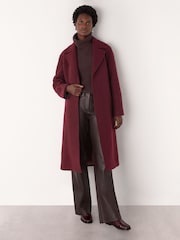Burdeos - Whistles Long Belted Wool Coat - Imagen 3 de 5