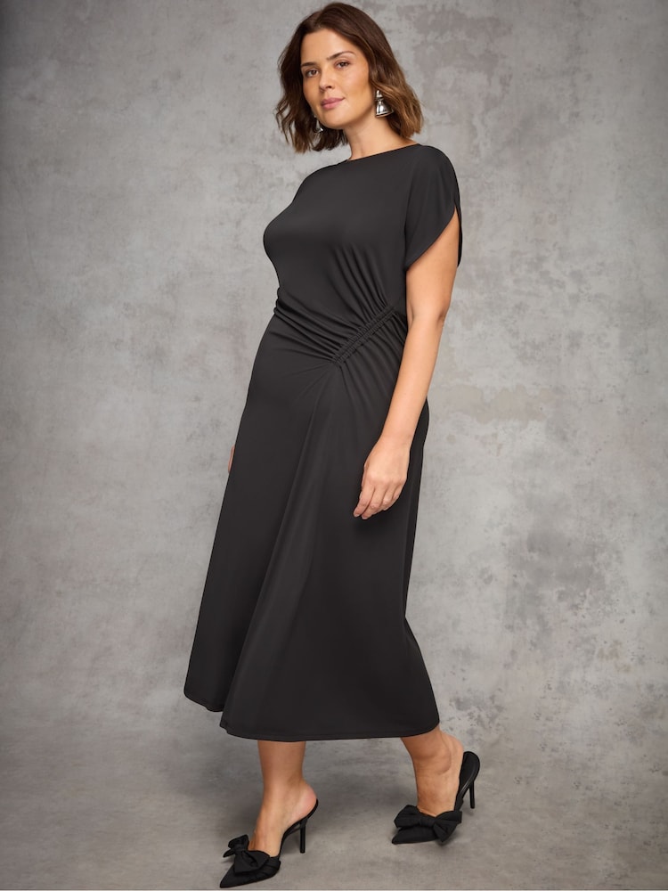Live Unlimited Black Draped Side Maxi Dress - Image 1 of 5 Live Unlimited Black Draped Side Maxi Dress - Image 1 of 5