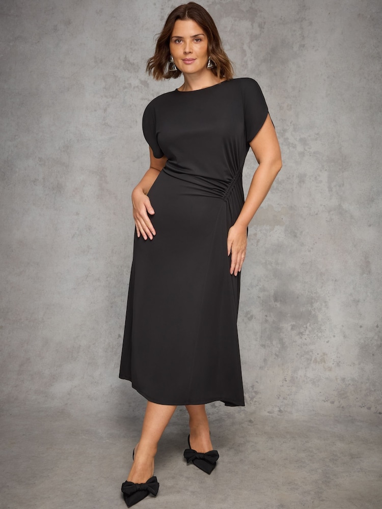 Live Unlimited Black Draped Side Maxi Dress - Image 2 of 5 Live Unlimited Black Draped Side Maxi Dress - Image 2 of 5