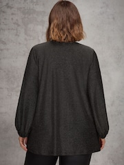 Live Unlimited Black Blouson Sleeve Sparkle Jersey Tunic - Image 3 of 3