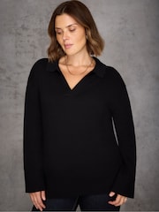 Live Unlimited Black Polo Jumper - Image 2 of 5