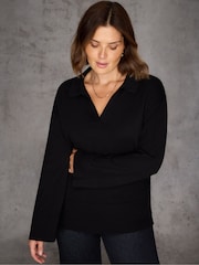 Live Unlimited Black Polo Jumper - Image 3 of 5
