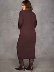 Live Unlimited Brown late Polo Neck Knitted Dress - Image 5 of 5