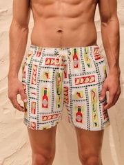 Tabasco Print Textured 5 Inch Swim Shorts - Image 1 of 8