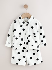 White/black Spot Printed Jacket And Shorts Set (3mths-7yrs) - Image 1 of 3