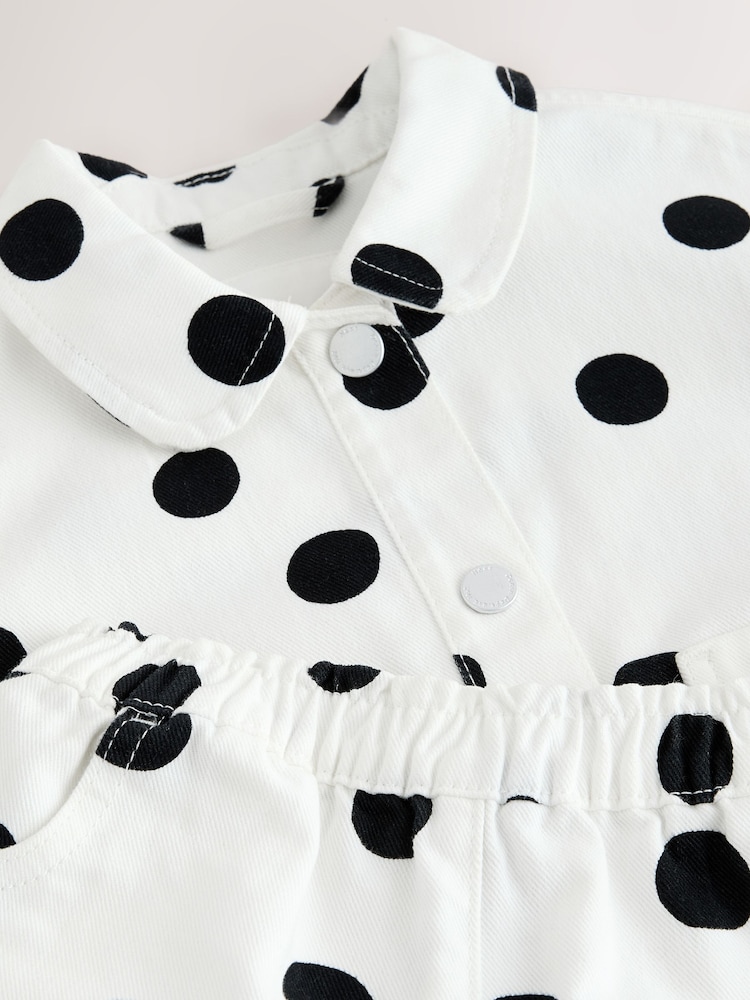 White/black Spot Printed Jacket And Shorts Set (3mths-7yrs) - Image 3 of 3