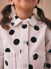 White/black Spot Printed Jacket And Shorts Set (3mths-7yrs) - Image 4 of 8