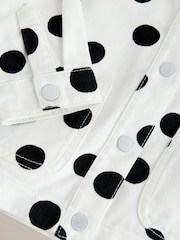 White/black Spot Printed Jacket And Shorts Set (3mths-7yrs) - Image 7 of 8