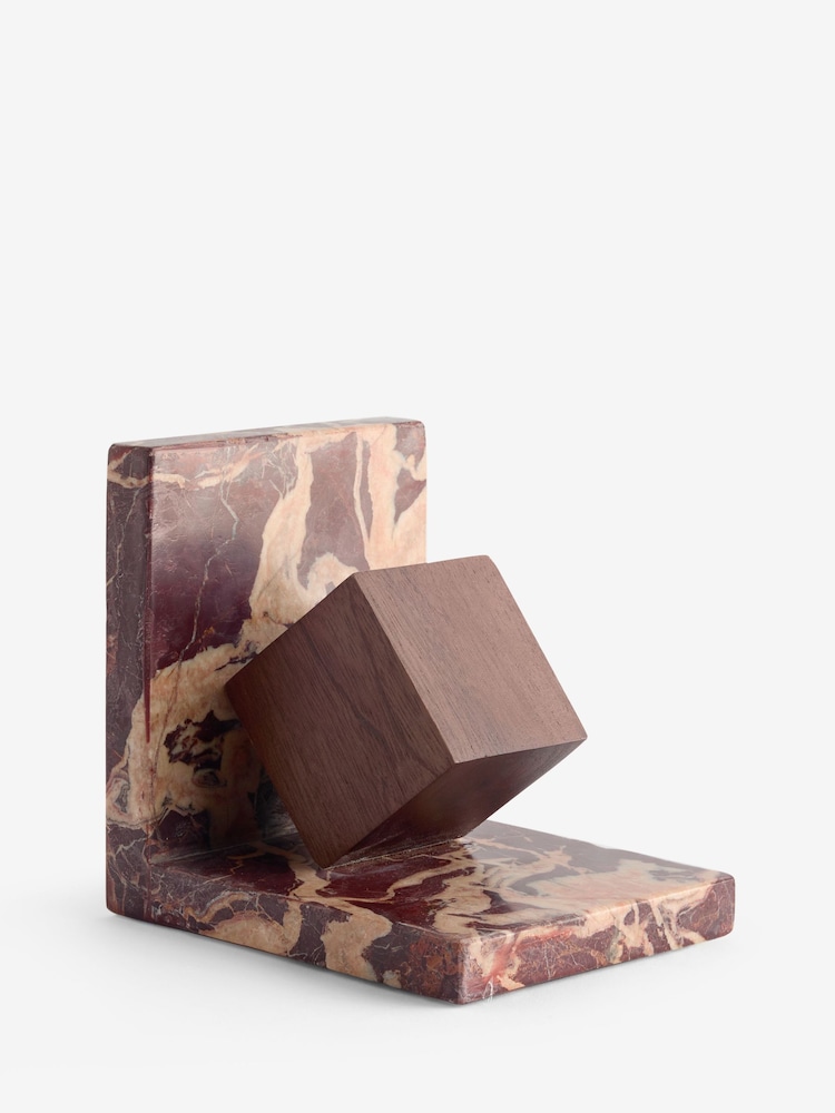 Red Cherry Marble N. Premium and Mango Wood Bookend - Image 3 of 3