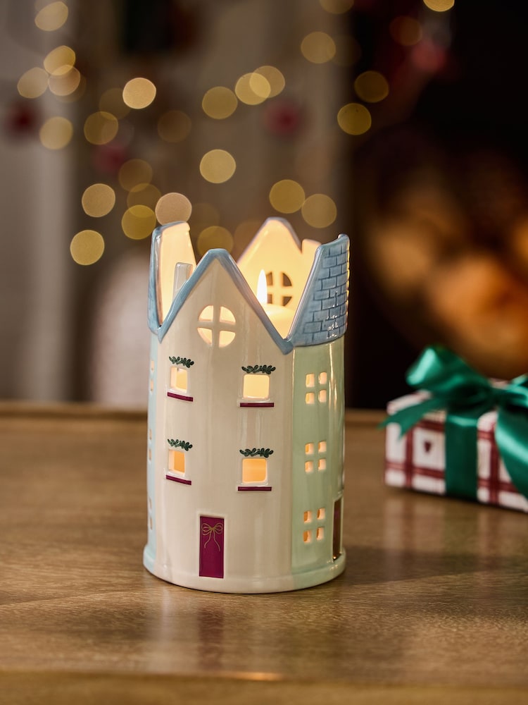 Multi Ceramic House Lantern - Image 1 of 7