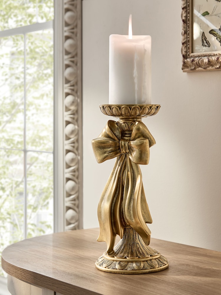 Bow Pillar Candle Holder - صورة 1 من 4