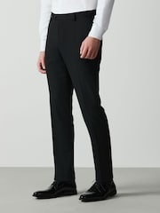 Black Skinny Fit Textured Suit Trousers - Image 1 of 5