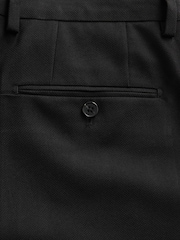 黑色 - 窄身版 - 織紋西裝組：西裝長褲 - 圖片 9/10