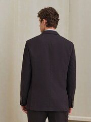 Brown Regular Fit Nova Fides Italian Wool Blend Puppytooth Texture Suit Jacket - Image 4 of 5