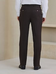 Brown Regular Fit Nova Fides Italian Wool Blend Puppytooth Texture Suit Trousers - Image 3 of 4