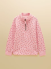 Joules Kids' Pink Quater Zip Sweatshirt and Shorts Set - Image 2 of 9