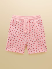 Joules Kids' Pink Quater Zip Sweatshirt and Shorts Set - Image 4 of 9
