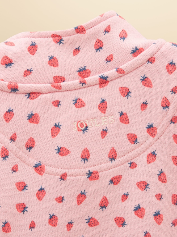 Joules Kids' Pink Quater Zip Sweatshirt and Shorts Set - Image 9 of 9