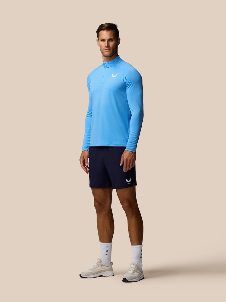 Castore Bright Blue Adapt Training 1/4 Zip Top - Image 3 of 3 Castore Bright Blue Adapt Training 1/4 Zip Top - Image 3 of 3