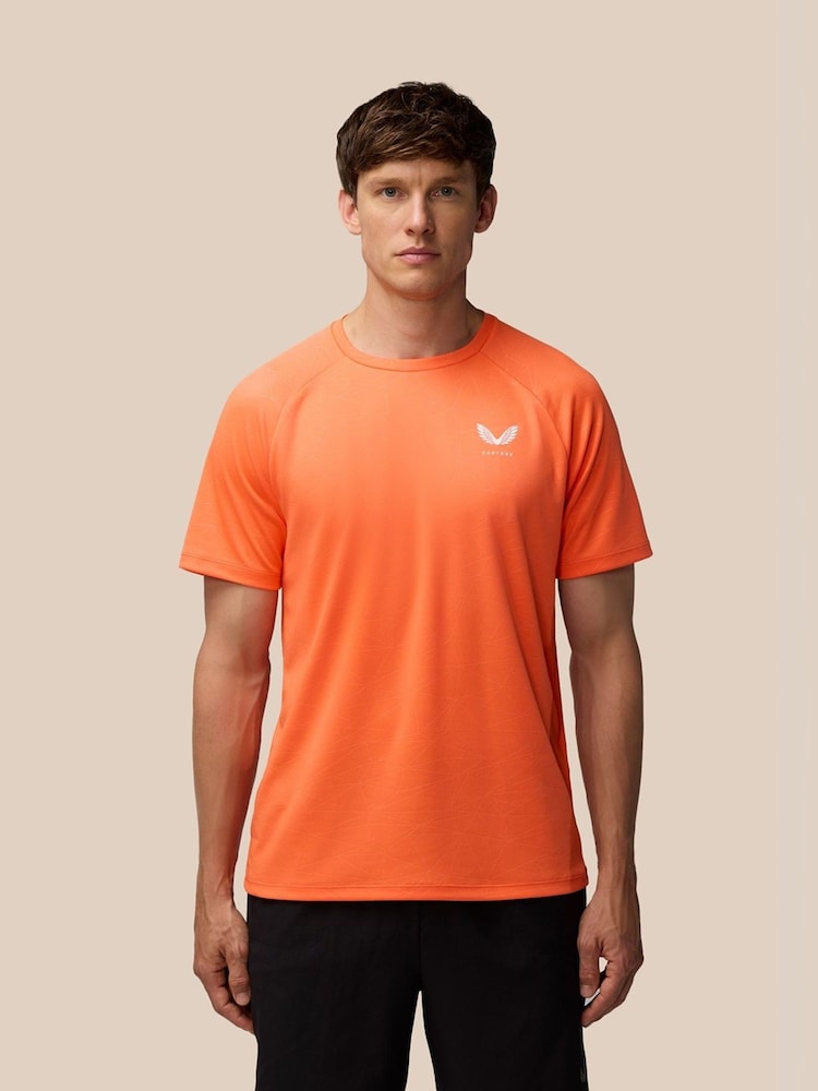 Castore Orange Adapt Printed T-Shirt - Image 1 of 3 Castore Orange Adapt Printed T-Shirt - Image 1 of 3