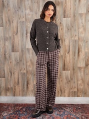 Threadbare Brown Chunky Knit Button Up Cardigan - Image 3 of 5