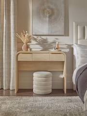 Mid Natural Mia Oak Effect Light Up 2 Drawer Console Dressing Table - Image 3 of 9