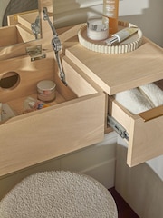 Mid Natural Mia Oak Effect Light Up 2 Drawer Console Dressing Table - Image 4 of 9