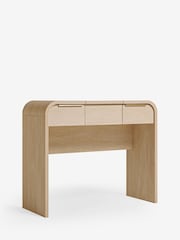 Mid Natural Mia Oak Effect Light Up 2 Drawer Console Dressing Table - Image 5 of 9