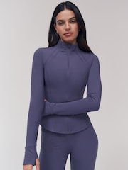 Blau - OSIA Cinched Jacke mit durchgehendem Reißverschluss - Bild 1 von 5