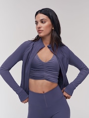 Blau - OSIA Cinched Jacke mit durchgehendem Reißverschluss - Bild 3 von 5