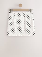 Monochrome Polka Dot Mini Skirt with Linen - Image 6 of 8