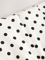 Monochrome Polka Dot Mini Skirt with Linen - Image 7 of 8