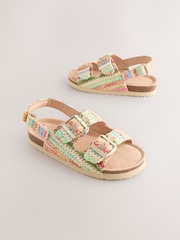 Rainbow Raffia - Touch and Close Corkbed Sandals - Imaginea 1 din 5
