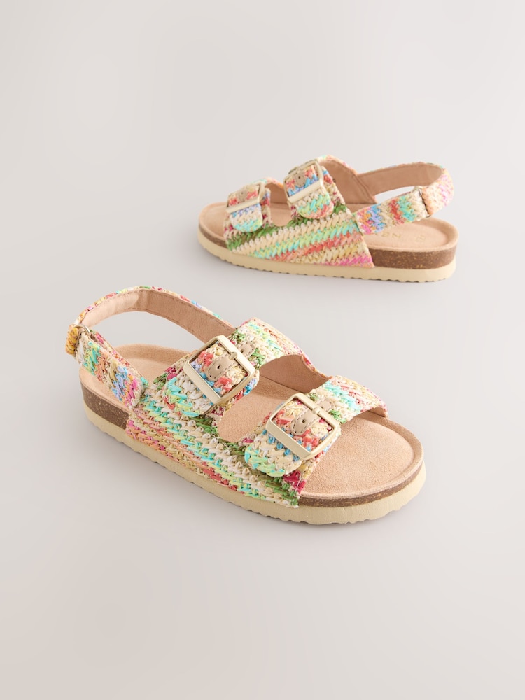 Rainbow Raffia - Touch and Close Corkbed Sandals - Imaginea 1 din 5 Rainbow Raffia - Touch and Close Corkbed Sandals - Imaginea 1 din 5