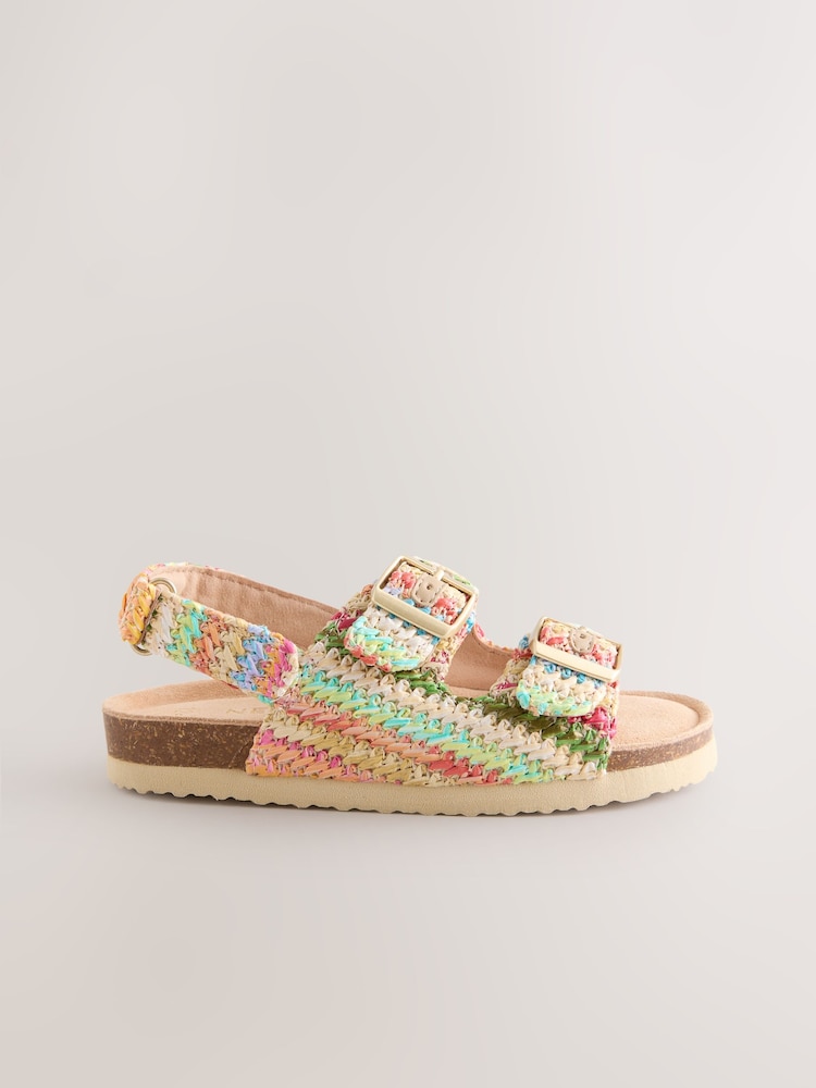 Rainbow Raffia - Touch and Close Corkbed Sandals - Imaginea 2 din 5 Rainbow Raffia - Touch and Close Corkbed Sandals - Imaginea 2 din 5