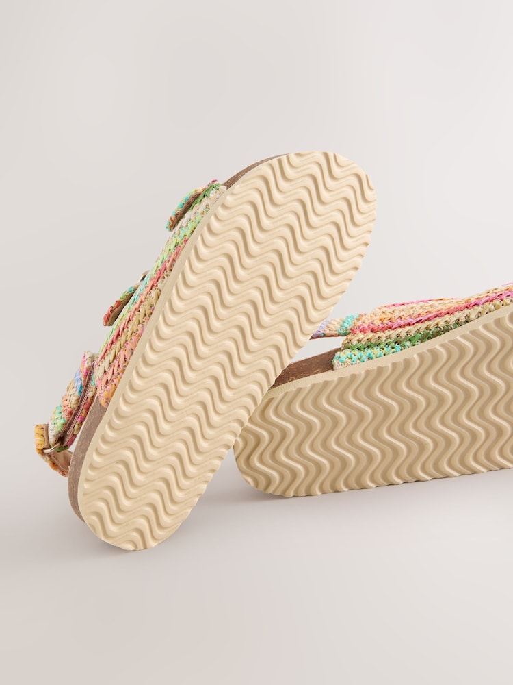 Rainbow Raffia - Touch and Close Corkbed Sandals - Imaginea 5 din 5 Rainbow Raffia - Touch and Close Corkbed Sandals - Imaginea 5 din 5