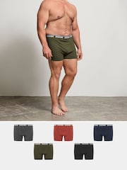 BadRhino Big & Tall Green Multi-Colour Boxers 5 Pack - Image 1 of 4