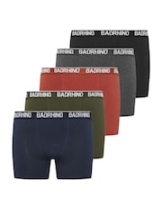 BadRhino Big & Tall Green Multi-Colour Boxers 5 Pack - Image 4 of 4