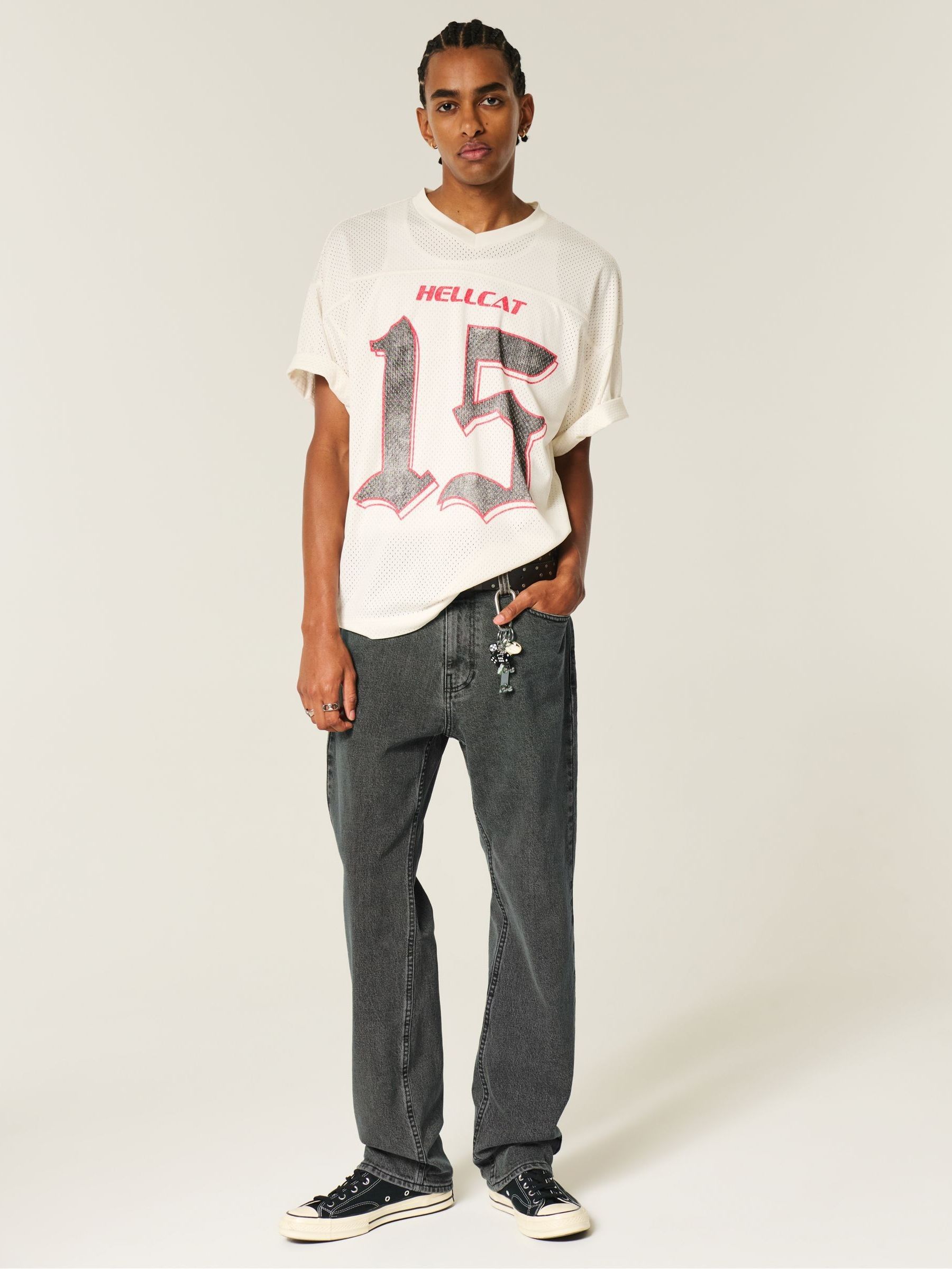 Buy Hollister Black Loose Light Wash 5 Pocket Jeans from Next USA