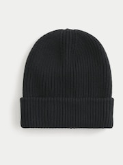 أسود - Hollister Core Knitted Beanie - صورة 1 من 1
